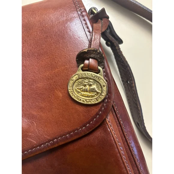 Vintage Brahmin Brown Leather Crossbody Bag Small - Picture 5 of 6